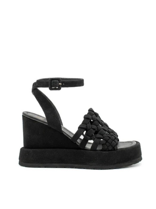 Paloma Barcelo black Ulla suede wedge sandals 