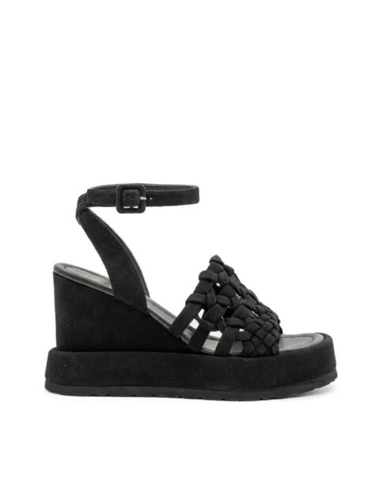 Paloma Barcelo black Ulla suede wedge sandals 