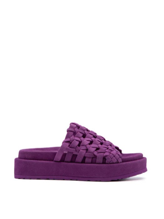 Paloma Barcelo magenta Nadira platform braided upper sandals