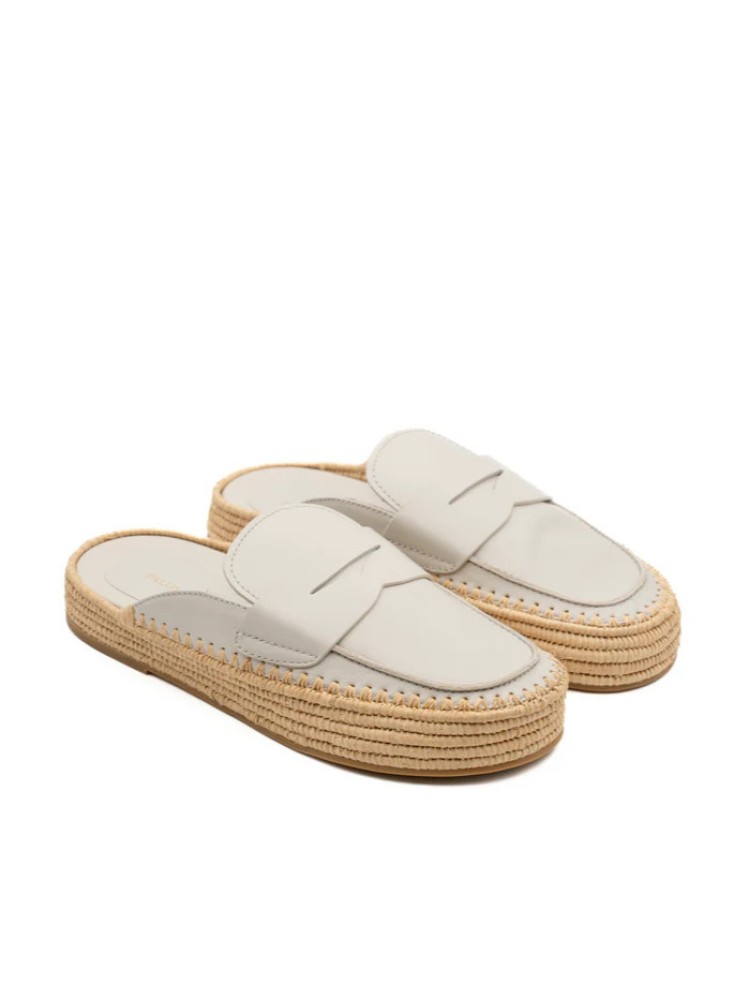 Paloma Barcelo off white Belinda calidis leather loafers