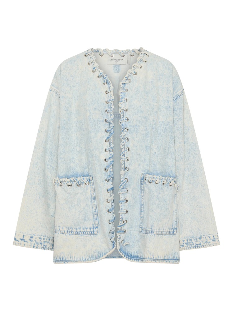 One teaspoon beach blue ringleader threaded oversized longline denim jacket