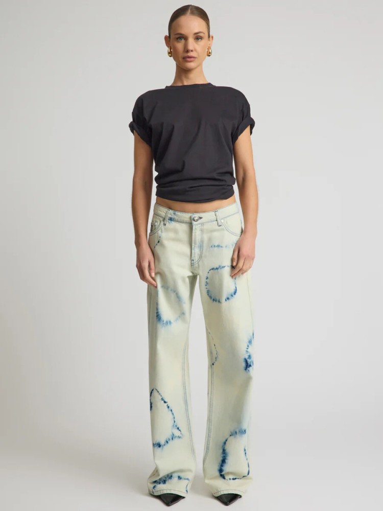 One teaspoon tie dye lowriders low waist wide leg τζιν πανελόνι