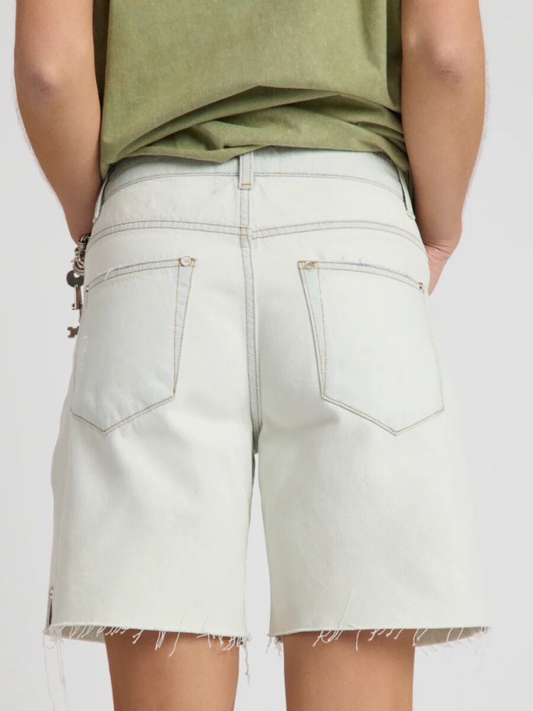 One teaspoon artic blue jackson mid waist wide leg denim shorts