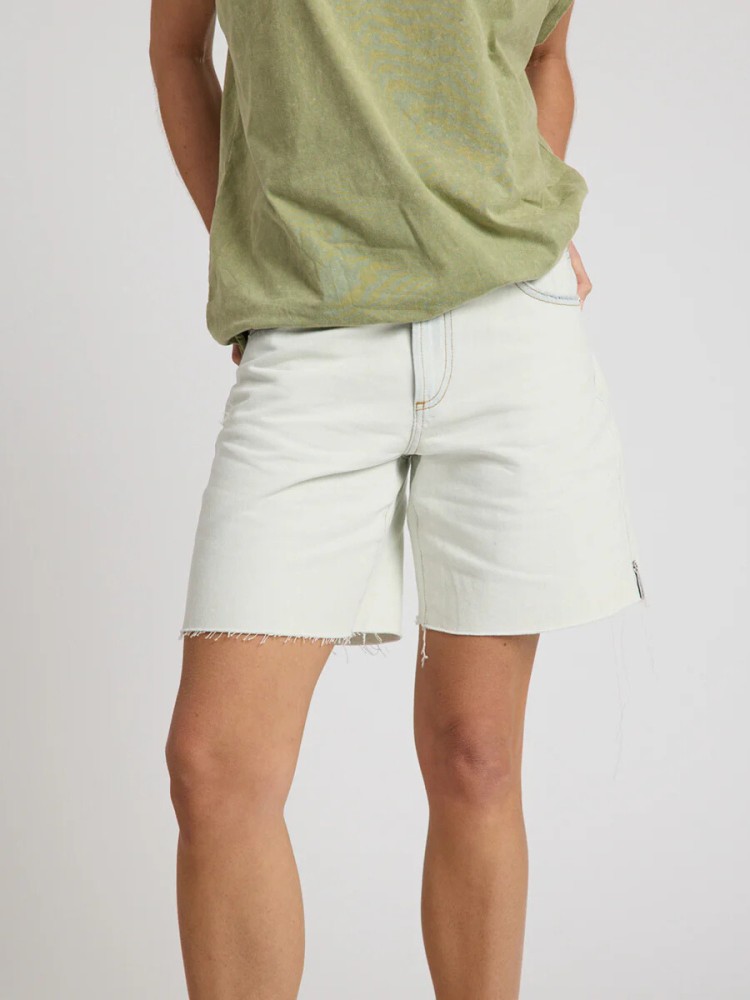 One teaspoon artic blue jackson mid waist wide leg denim shorts