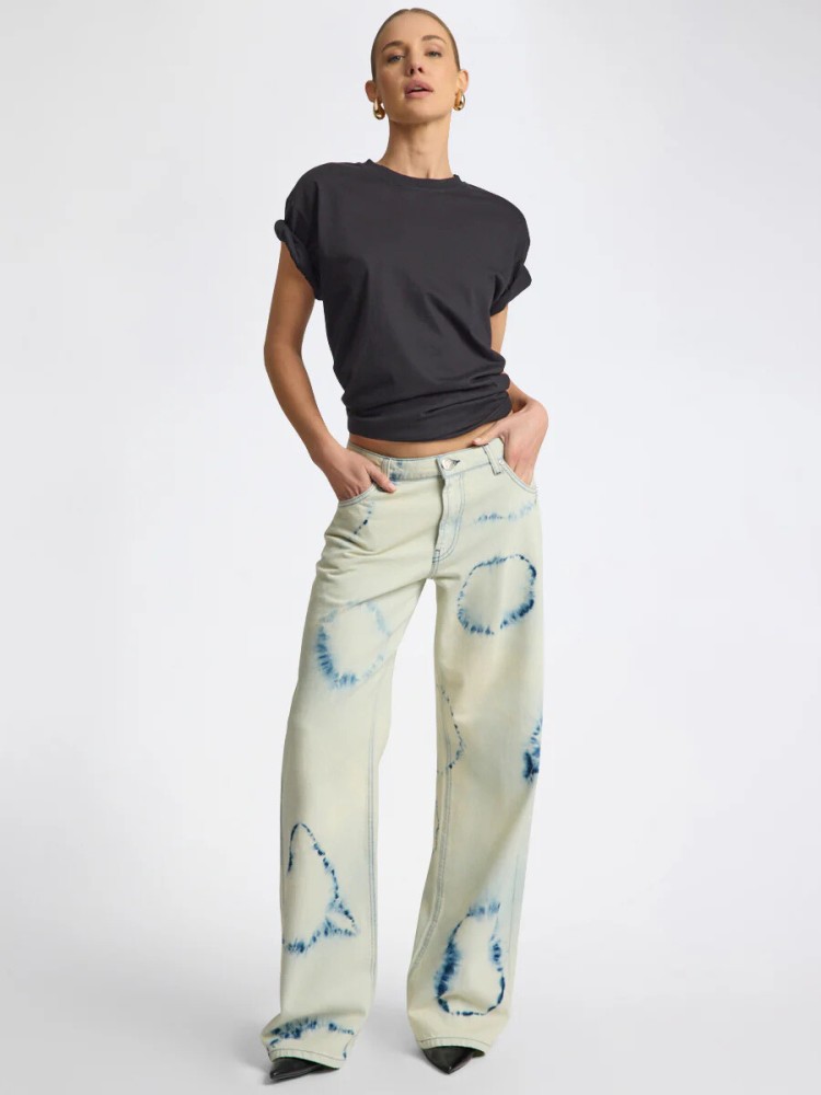 One teaspoon tie dye lowriders low waist wide leg τζιν πανελόνι