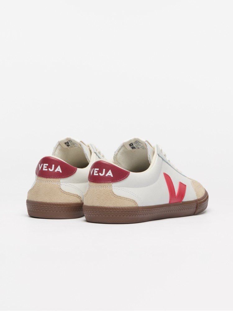 Veja volley white pekin bark leather sneakers