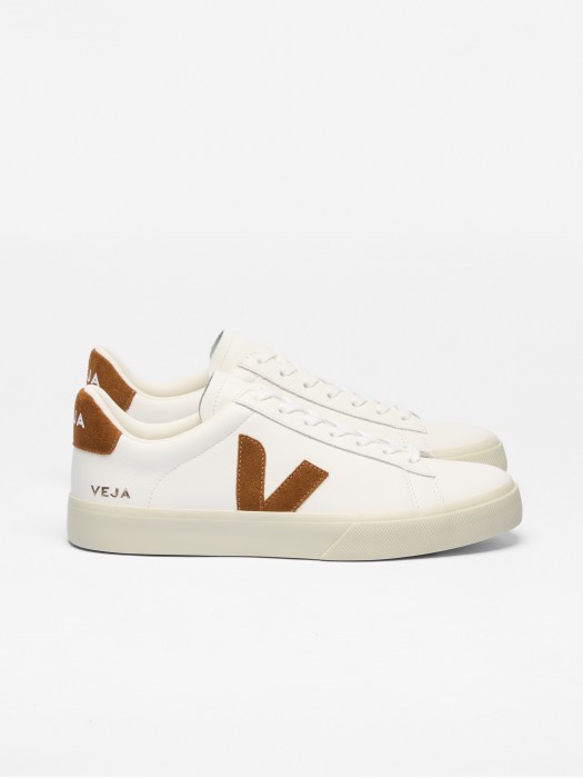 Veja campo white cognac leather sneakers