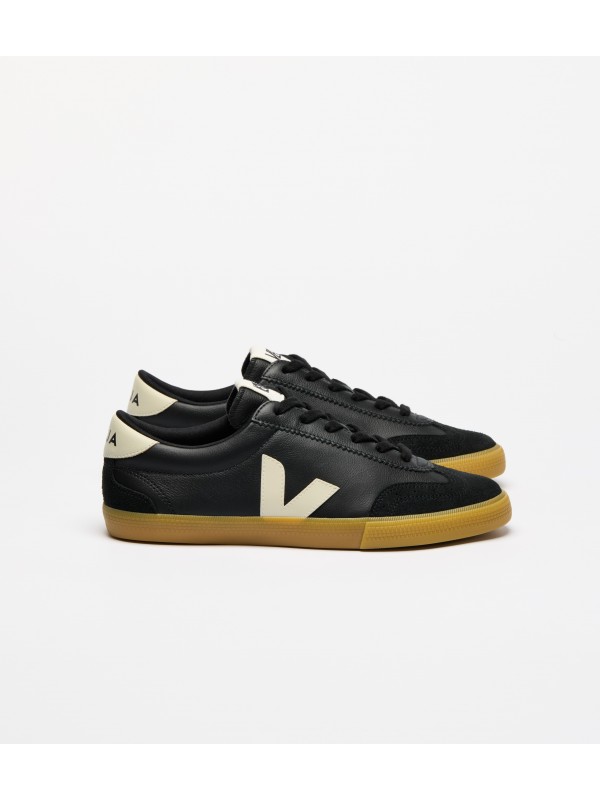 Veja volley μαύρα pierre suede δερμάτινα sneakers
