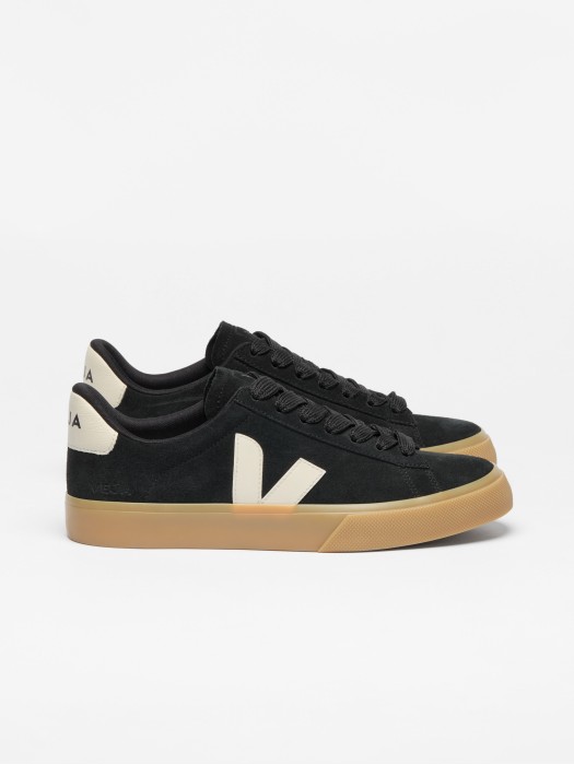 Veja campo bold black pierre suede leather sneakers