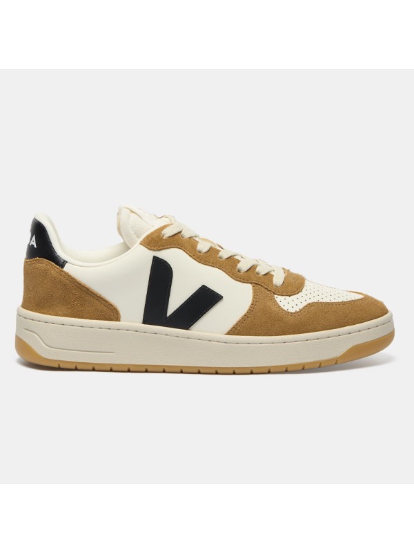 Veja sneaker V-10 leather prime pure black tent