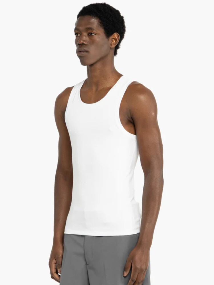I'm brian white cotton ribbed tank top
