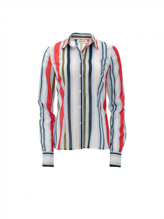 Vassia Kostara stripped slim fit shirt