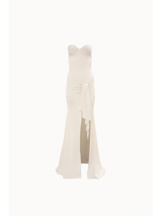 Vassia Kostara άσπρο maxi gown φόρεμα