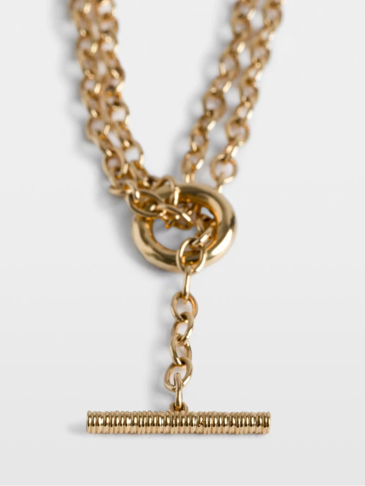 Zadig&Voltaire shiny gold heartbreaker long brass necklace