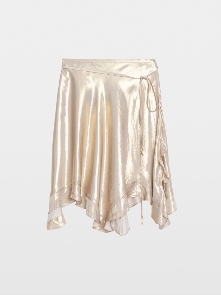 Zadig&Voltaire gold Jetos satin asymmetric skirt Zadig&Voltaire gold Jetos satin asymmetric skirt