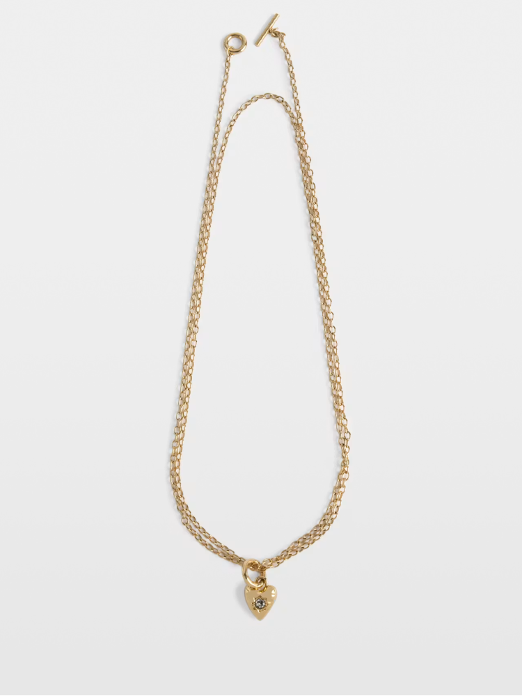 Zadig&Voltaire shiny gold heartbreaker long brass necklace