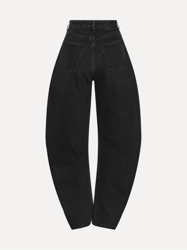 Rotate black denim draped barrel leg τζιν παντελόνι