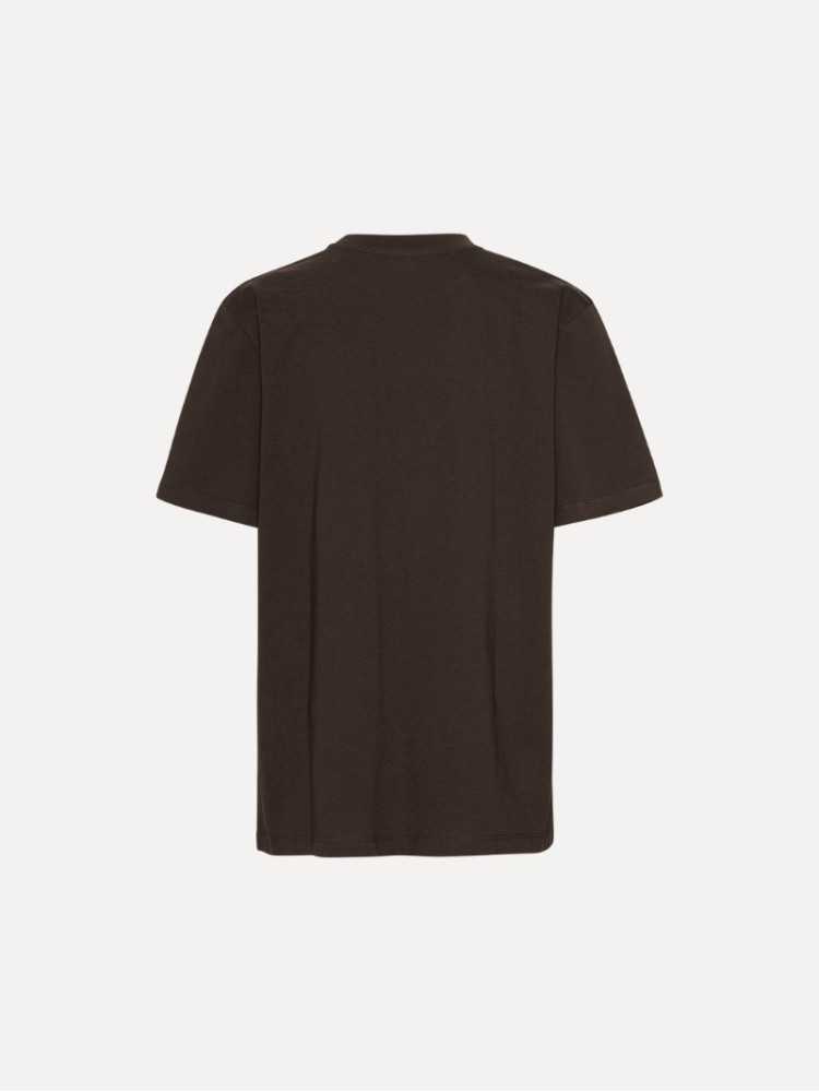 Rotate σκούρο καφέ jersey oversized logo T-shirt