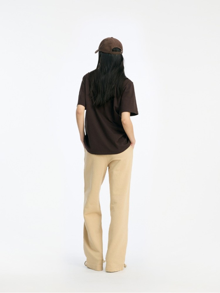 Rotate σκούρο καφέ jersey oversized logo T-shirt