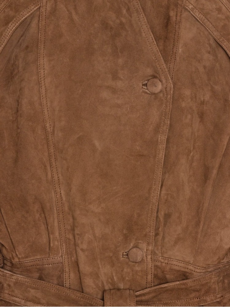 Rotate brown suede bomber jacket