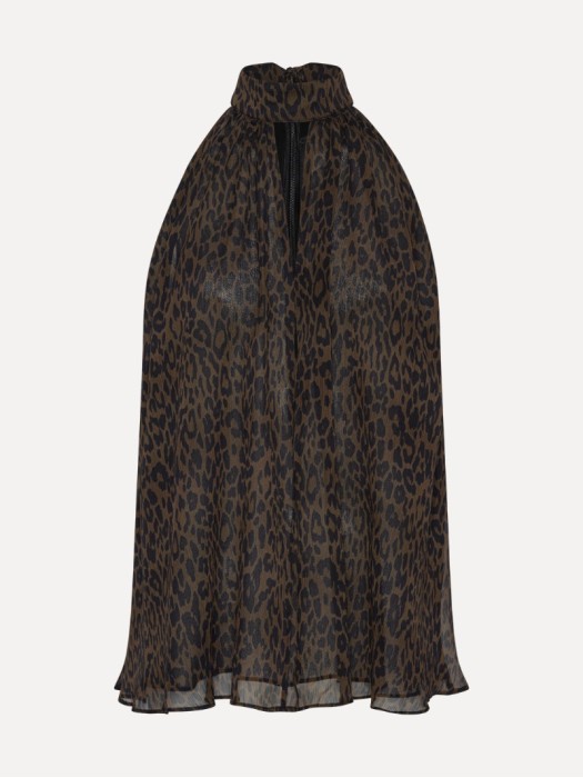Rotate leopard halterneck bow τοπ