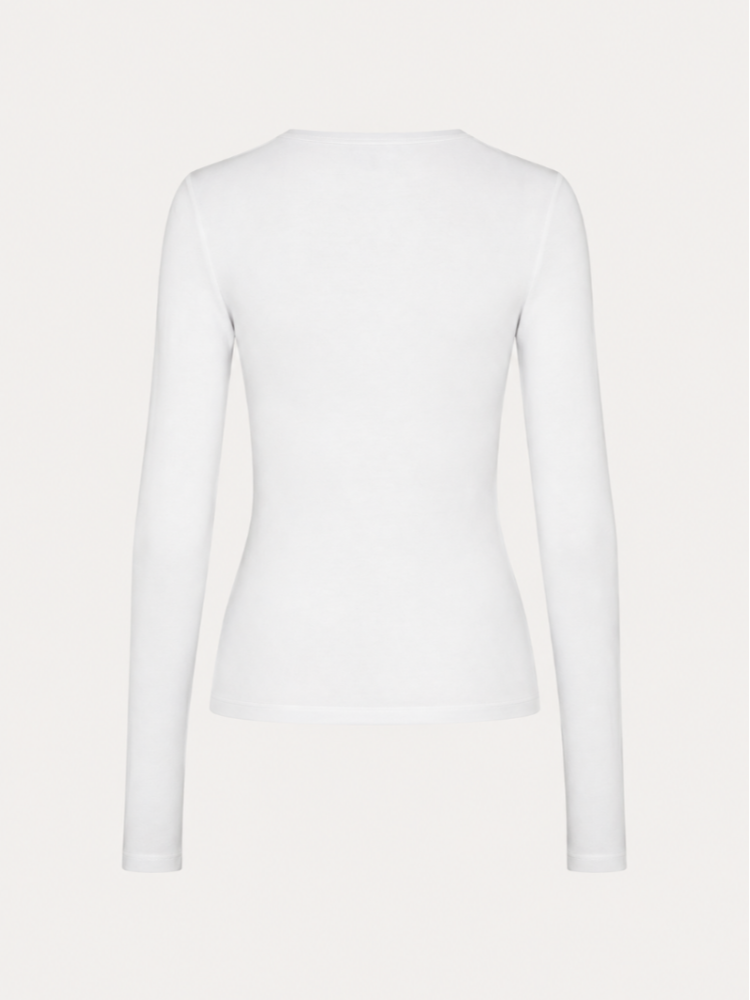 Rotate άσπρο μακρυμάνικο slim fit t-shirt