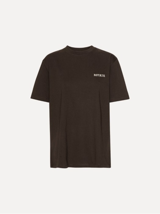 Rotate σκούρο καφέ jersey oversized logo T-shirt