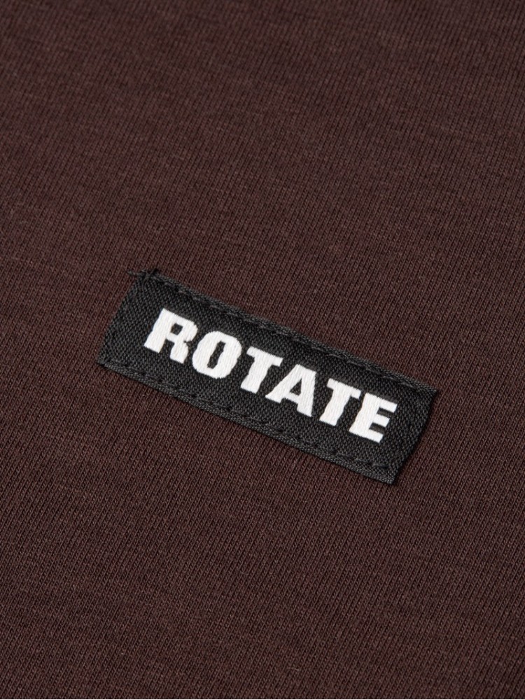 Rotate καφέ μακρυμάνικο slim fit t-shirt