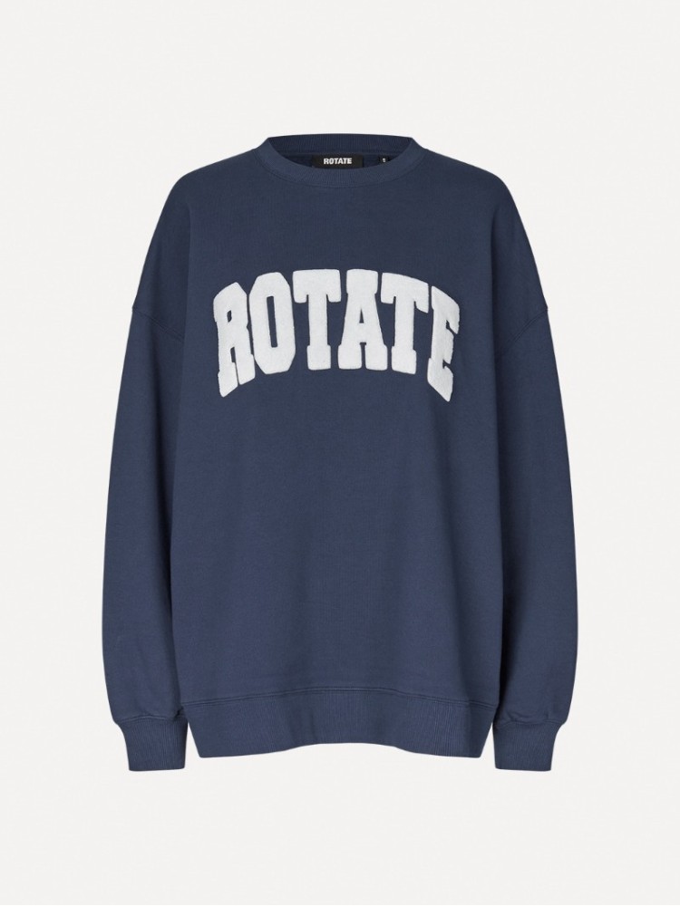 Rotate navy melange heavy λαιμόκοψη φούτερ