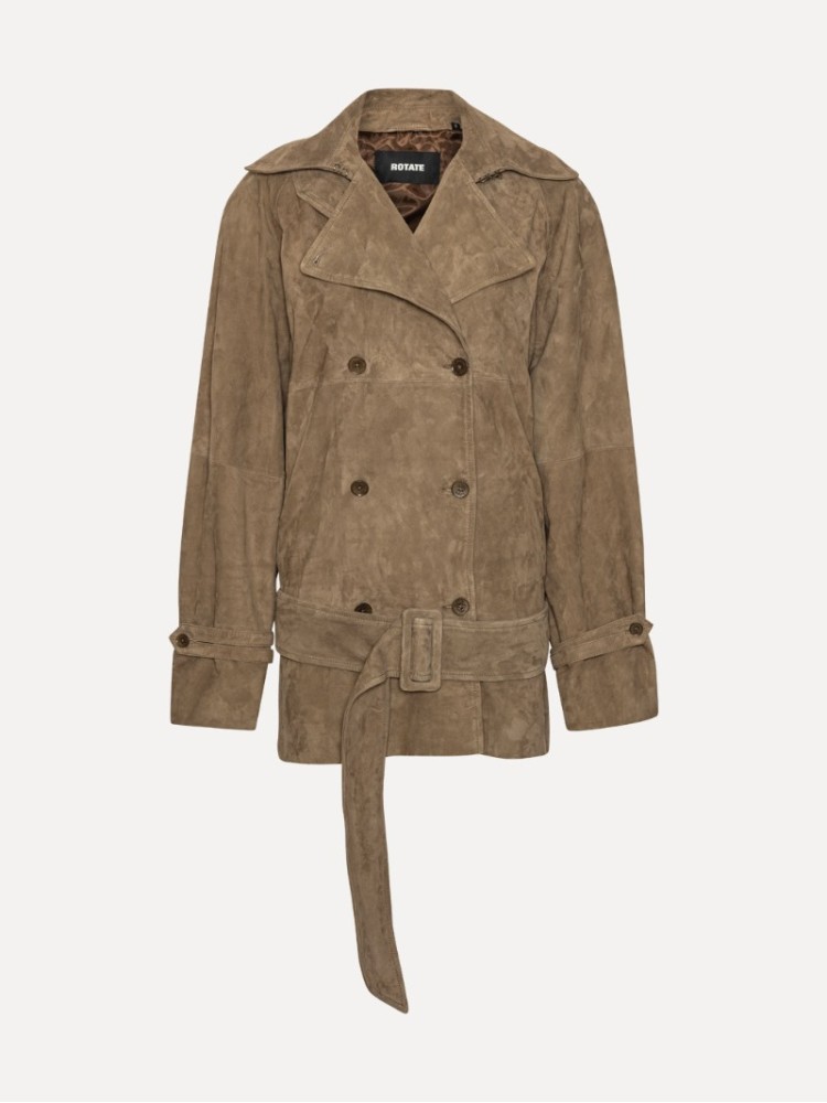 Rotate morel oversized suede jacket