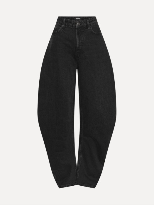 Rotate black denim draped barrel leg τζιν παντελόνι