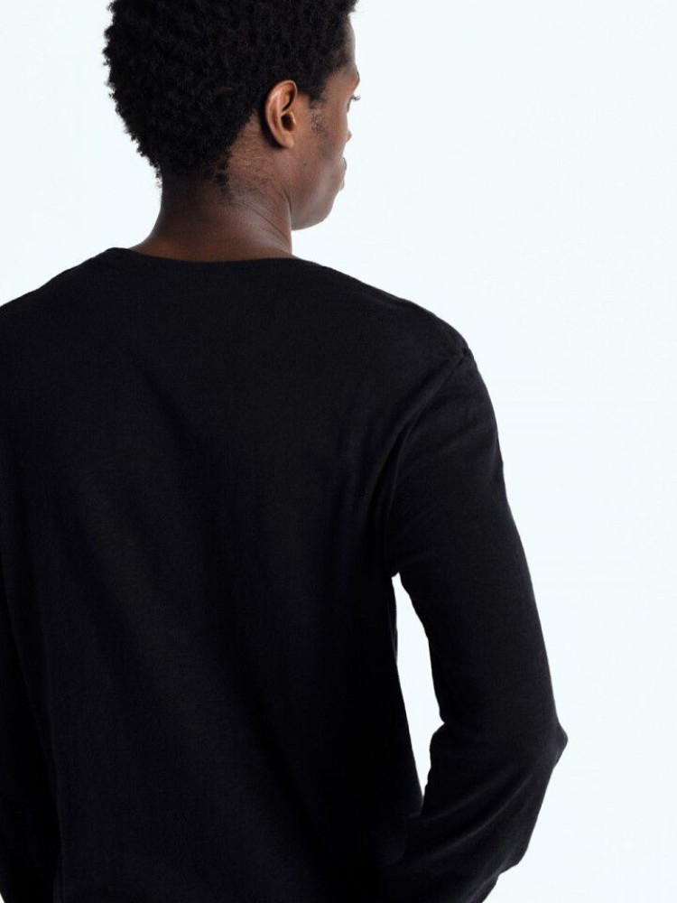 American vintage Bysapick black long-sleeve men's t-shirt