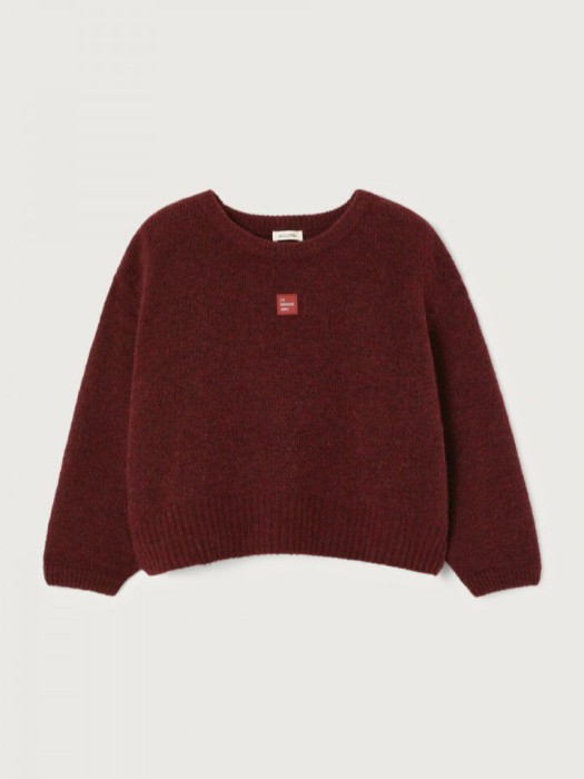 American vintage wine east boat neck oversized πουλόβερ