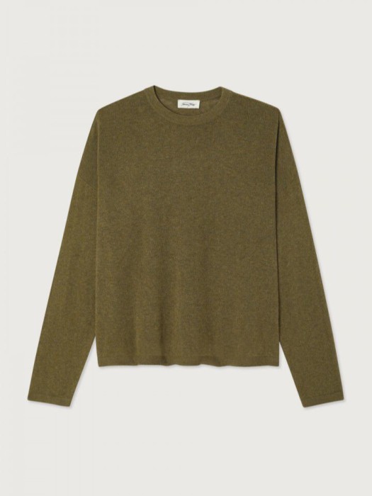 American vintage Toima oregano χακί βαμβακερή πλεκτή μπλούζα