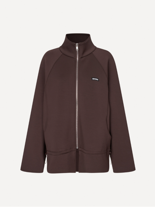 Rotate σκούρα καφέ scuba full zip φούτερ ζακέτα