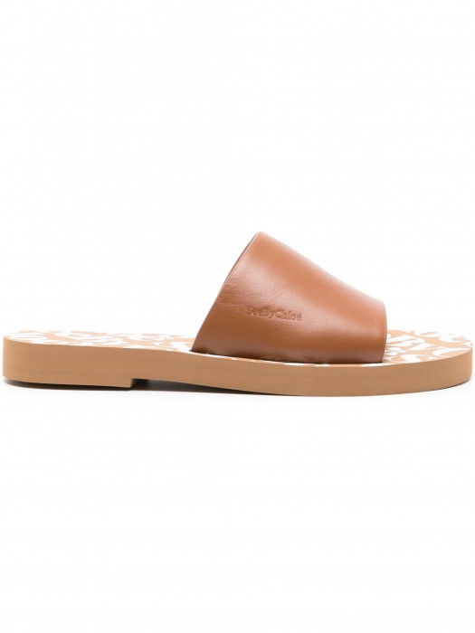 See by Chloé leather-strap flat slides