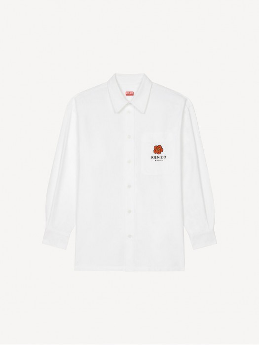 Kenzo 'Boke Flower' crest  white overshirt casual shirt