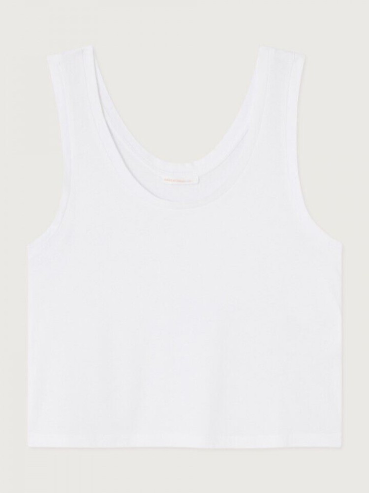 American vintage white apoly short-sleeved tank top