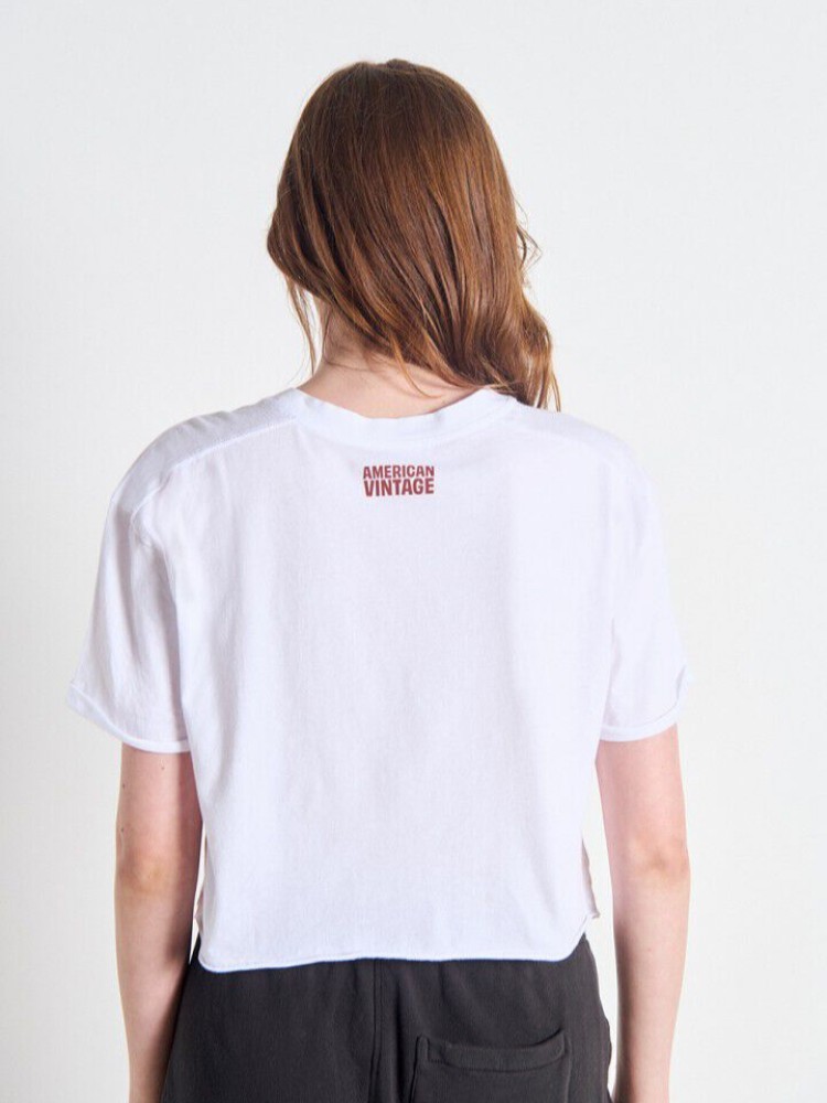 American vintage άσπρο apoly κοντομάνικο t-shirt