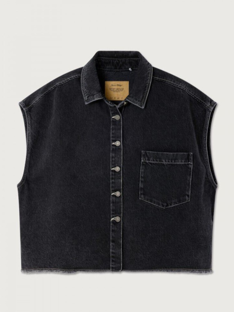 American vintage black vintage yopday denim sleeveless shirt