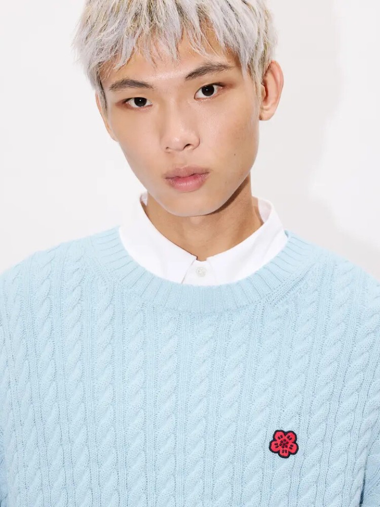 KENZO light blue 'Boke Flower' knit jumper