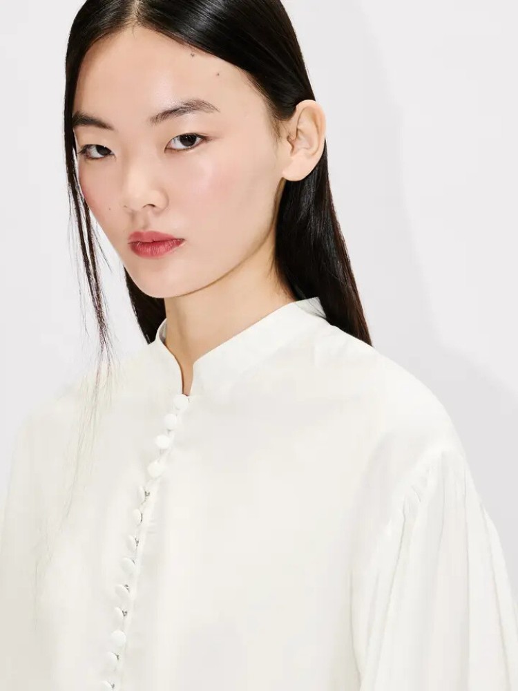 KENZO ecru mixed silk viscose shirt blouse