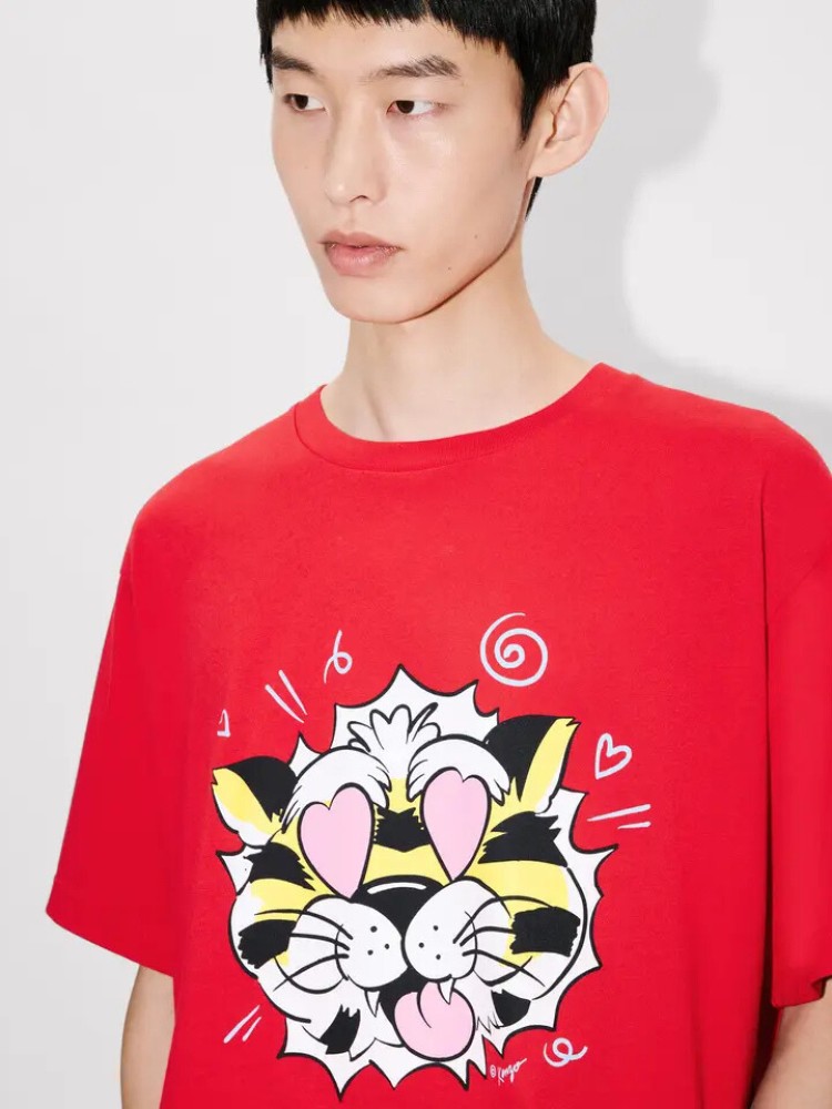 KENZO cherry 'KENZO Wild Tiger' oversized T-shirt