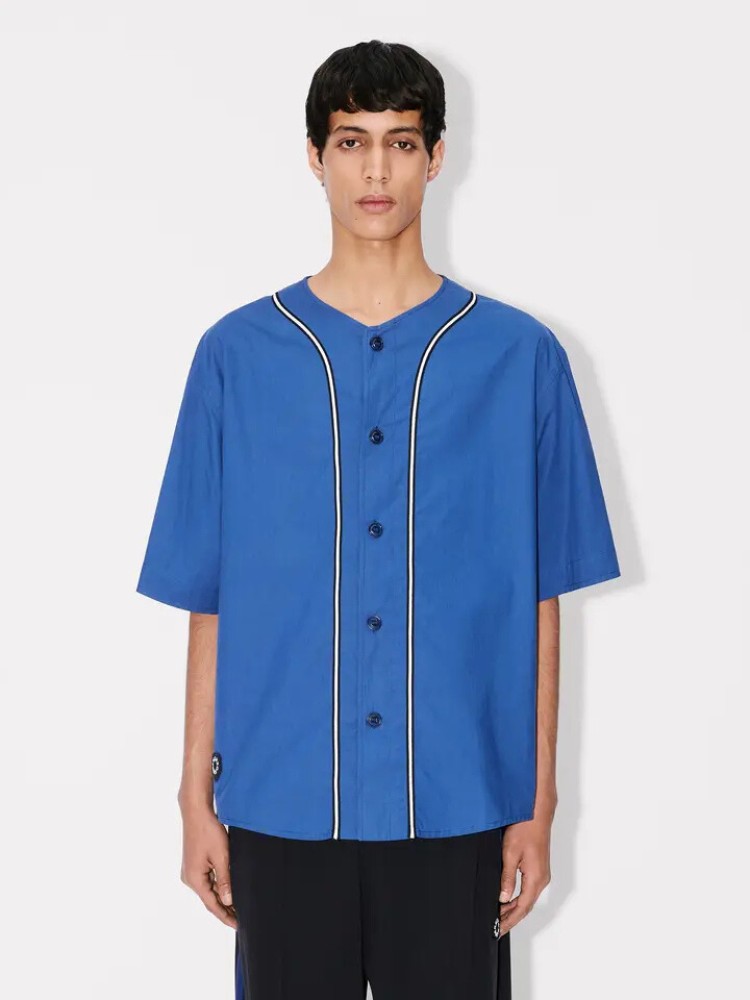 KENZO deep sea blue 'Boke Flower 2.0' baseball κοντομάνικο πουκάμισο