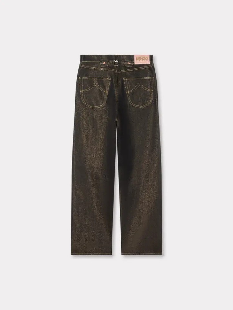 KENZO raw black low-waist boyfriend jeans