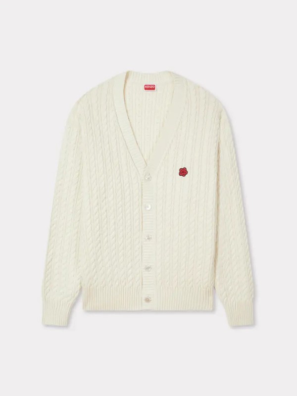 KENZO εκρού 'Boke Flower' embroidered πλεκτή ζακέτα