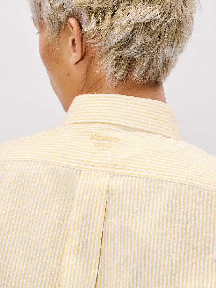 KENZO vanilla 'Boke Flower' embroidered  short-sleeve shirt