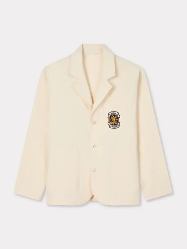 KENZO ecru 'KENZO Badges' workwear jacket