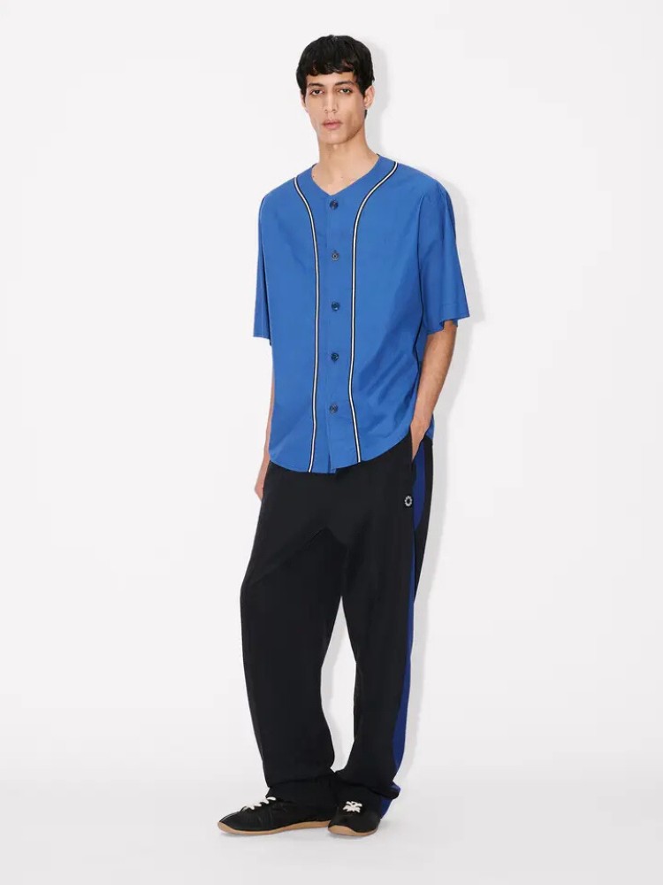 KENZO deep sea blue 'Boke Flower 2.0' baseball κοντομάνικο πουκάμισο