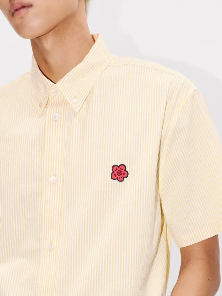 KENZO vanilla 'Boke Flower' embroidered  short-sleeve shirt